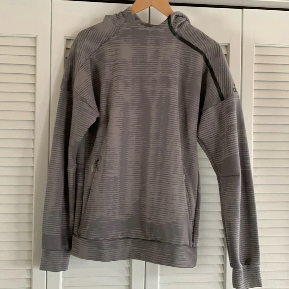 Adidas Z.N.E. Pulse Hoodie Sweatshirt Men’s Gray Heartbeat Texture BS4951 Size S